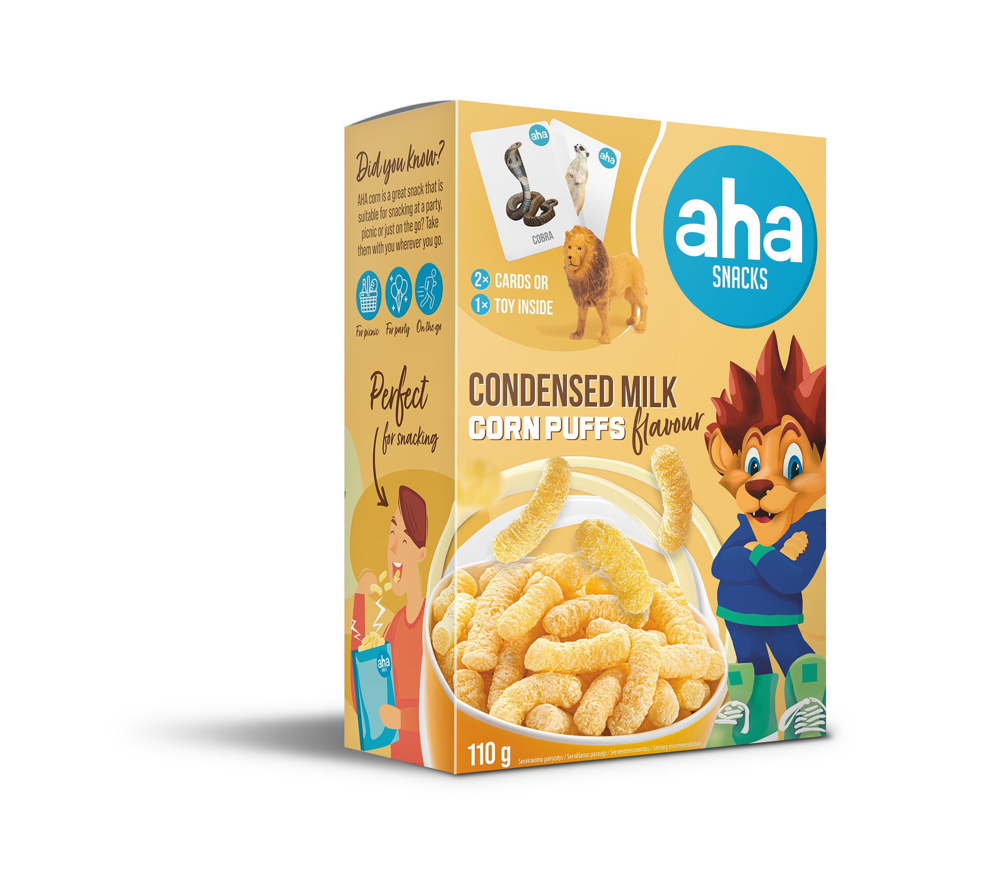 AHA CONDENSED MILK CORN PUFFS 110G